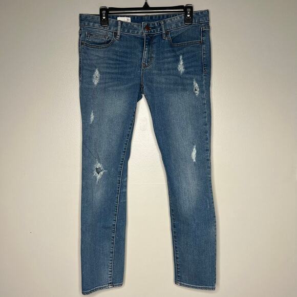 GAP Womens Always Skinny Distressed Jeans Size 30/10 Medium Wash Stretch - Picture 1 of 13